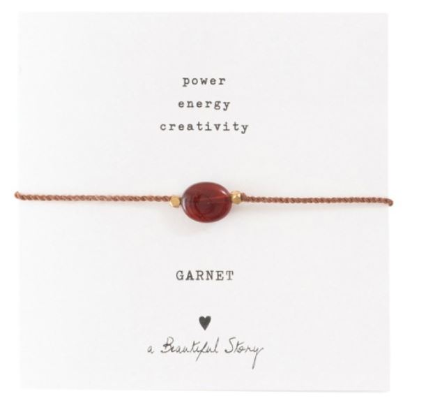 armband edelsteen kaart granaat (garnet)